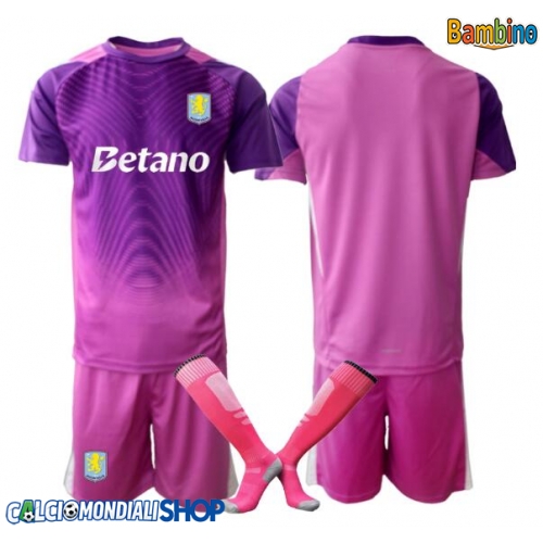 Maglie da calcio Aston Villa Portiere Terza Maglia Bambino 2025-26 Manica Corta + Pantaloni corti)